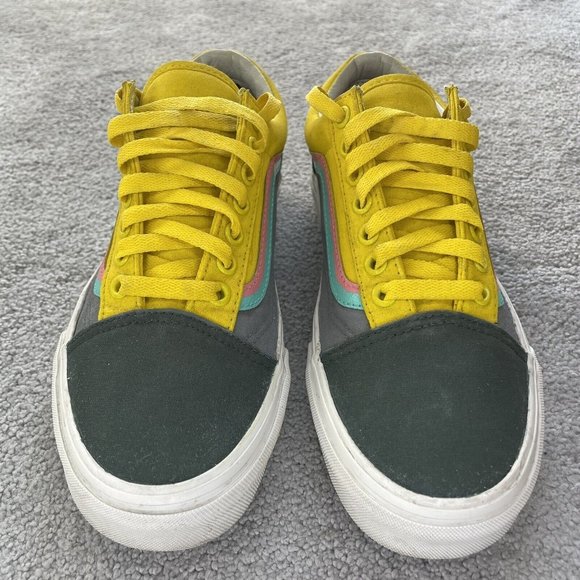 Vans Shoes Womens 8 Mens 6.5 Old Skool Skate Sneakers Neon Multicolor Colorblock - Picture 7 of 13